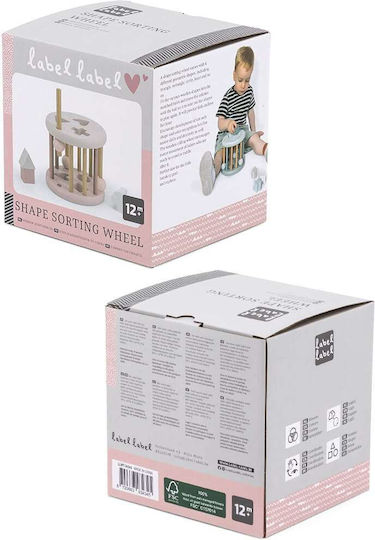 Label Label Formensortierspiel Shape Sorting Wheel aus Holz für 12++ Monate