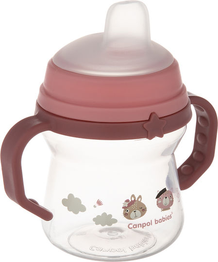 Canpol Babies Bonjour Paris 56/612 Εκπαιδευτικό Μπιμπερό Πλαστικό με Λαβές Ροζ 6m+ 150ml