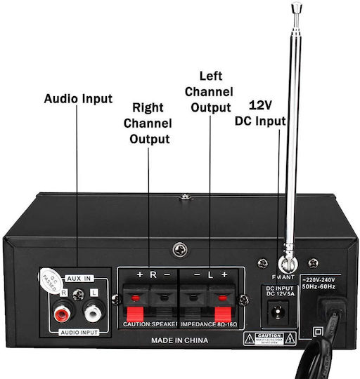 BT-698D Интегриран Hi-Fi усилвател Stereo 101030 Черен