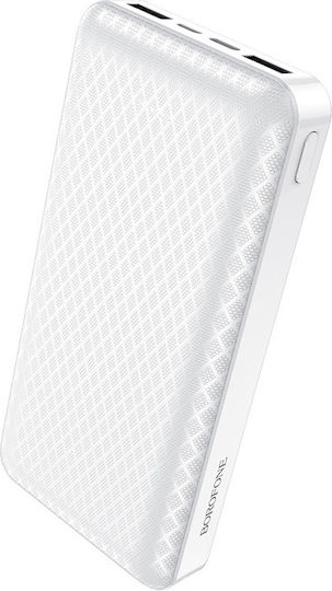 Borofone BJ3A Power Bank 20000mAh με 2 Θύρες USB-A Λευκό