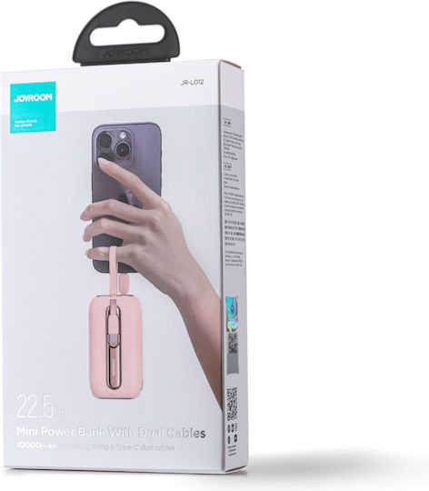 Joyroom Colorful Series JR-L012 Power Bank 10000mAh 22.5W με 2 Θύρες USB-C Ροζ