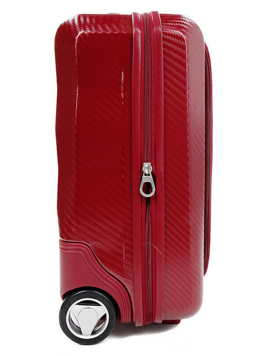 Airtex Paris Cabin Travel Suitcase Fabric Burgundy with 4 Wheels Height 35cm 27995-09