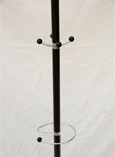 Homeplus Καλόγερος Μεταλλικός Καρυδί 38x38x175cm
