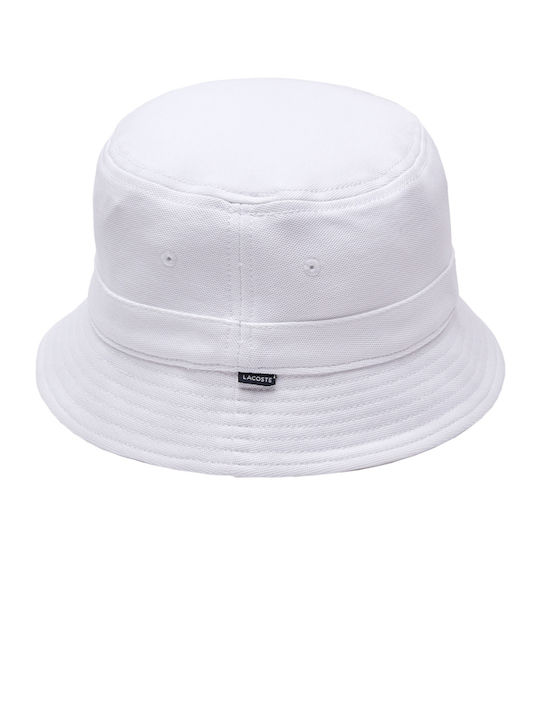 Lacoste Υφασμάτινo Καπέλο Bucket Λευκό