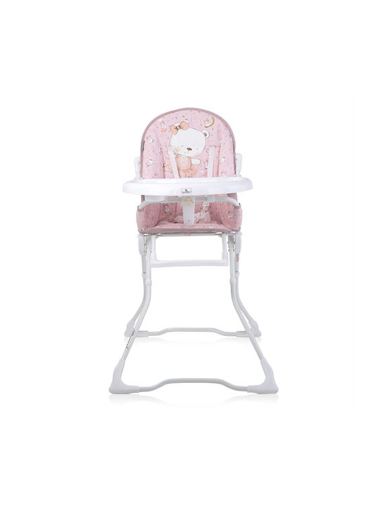 Lorelli Marcel Foldable Highchair with Plastic Frame & Fabric Seat Orchid Pink Ballerina