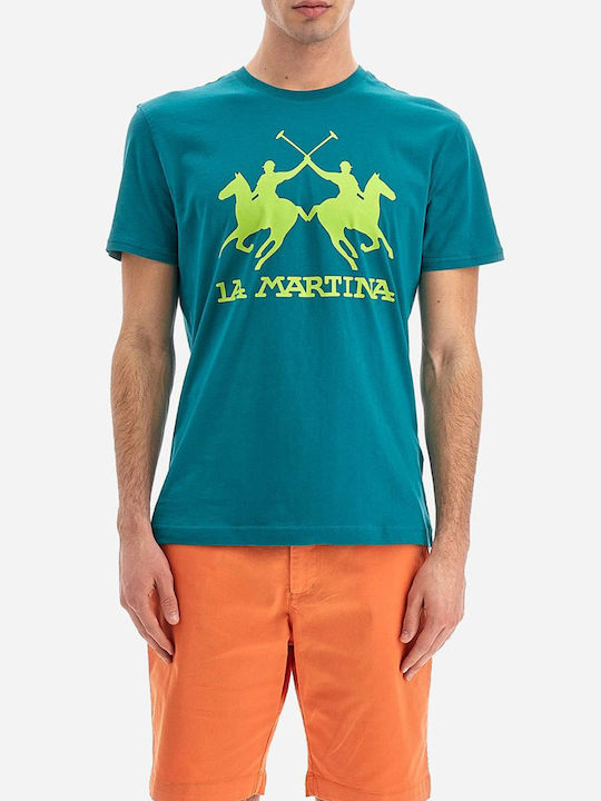 La Martina Herren T-Shirt Kurzarm Türkis