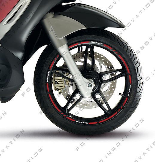 Moto Discovery Αυτοκόλλητη Ταινία Ζάντας Piaggio Beverly Κόκκινο