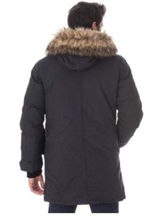 Schott Men's Winter Parka Jacket Black