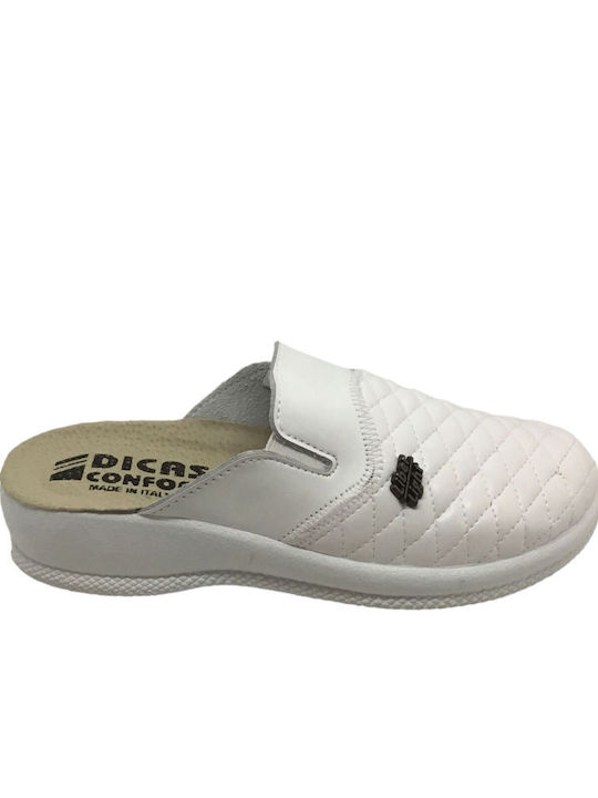 Dicas 229/Bic Non-Slip Leather Clogs White