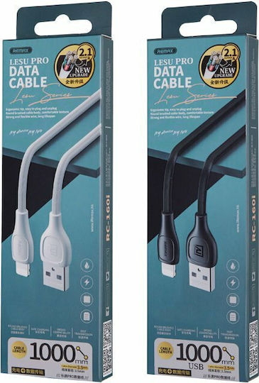 Remax Lesu USB 2.0 Kabel USB-C männlich - USB-A Weiß 1m