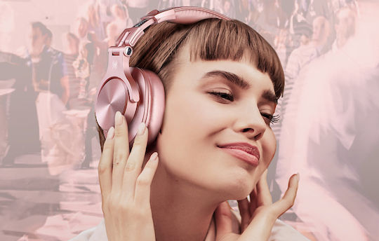 OneOdio Fusion A70 Ασύρματα / Ενσύρματα Over Ear Ακουστικά με 72 ώρες Λειτουργίας Ροζ