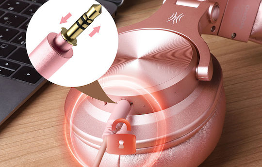 OneOdio Fusion A70 Ασύρματα / Ενσύρματα Over Ear Ακουστικά με 72 ώρες Λειτουργίας Ροζ