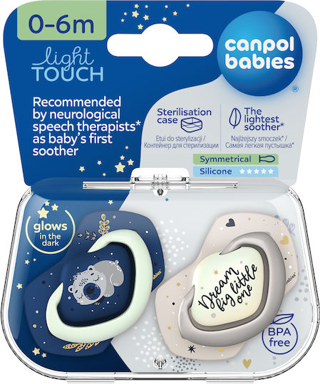 Canpol Babies Πιπίλες Σιλικόνης για 0-6 μηνών Sleepy Koala Blue 2τμχ
