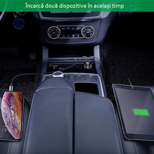 Yesido Y31 Car Charger 18W 3A with Ports 2xUSB-A Black Color