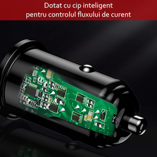 Yesido Y38 Car Charger 18W 4A Fast Charging with One Port 1xUSB-A Black Color