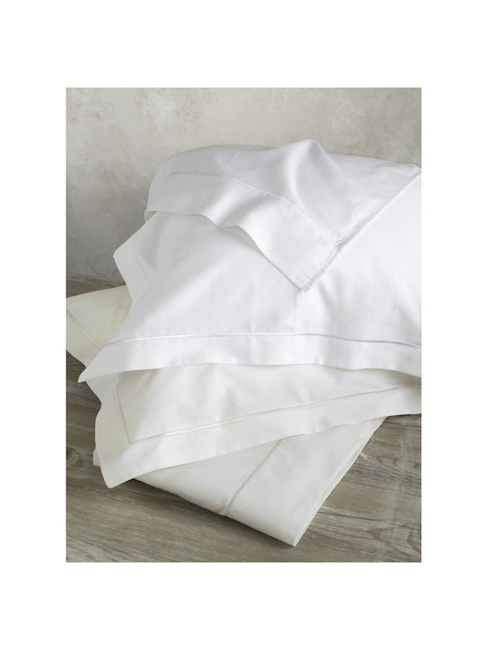 Nima Duvet Cover Set Cotton Satin Queen with 2 Pillowcases 220x240 Forever Ivory