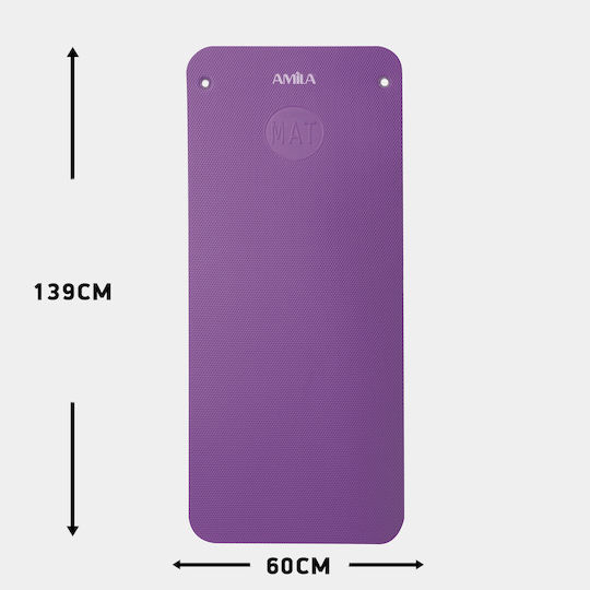AMILA Pilates Exercise Mat Purple (139x60x1.5cm)