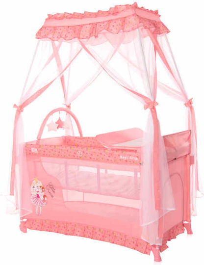 Lorelli Magic Sleep Loc de joacă 2 Nivele cu Schimbător & Saltea Roz 172x68cm