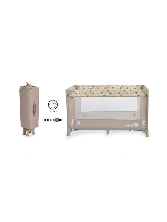 Moni Safari Παρκοκρέβατο με Στρώμα Μπεζ 125x65cm