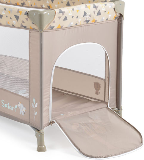 Moni Safari Παρκοκρέβατο με Στρώμα Μπεζ 125x65cm