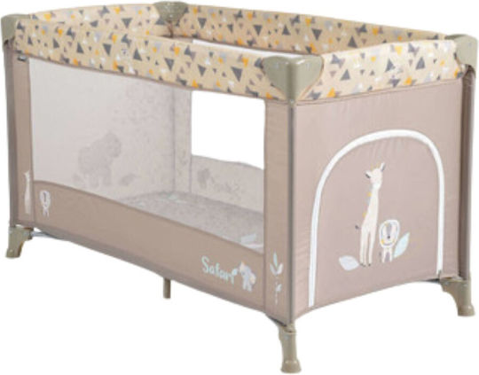 Moni Safari Παρκοκρέβατο με Στρώμα Μπεζ 125x65cm