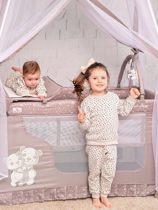 Lorelli Magic Sleep Playpen 2 Levels with Changing Table & Mattress Pink 172x68cm