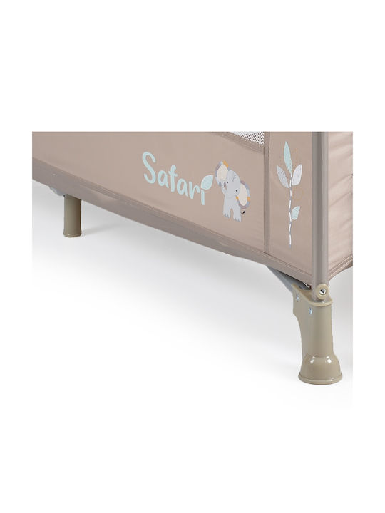 Moni Safari Παρκοκρέβατο με Στρώμα Μπεζ 125x65cm