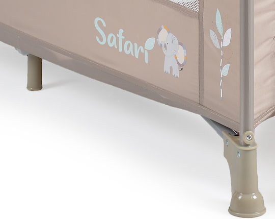 Moni Safari Παρκοκρέβατο με Στρώμα Μπεζ 125x65cm