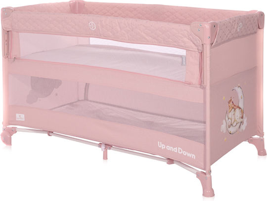 Lorelli Up & Down Sleeping Animals Playpen 2 Levels Mellow Rose 125x65cm
