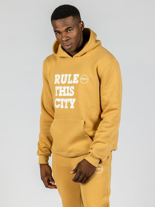 GSA Men's Sweatshirt with Hood and Pockets Yellow