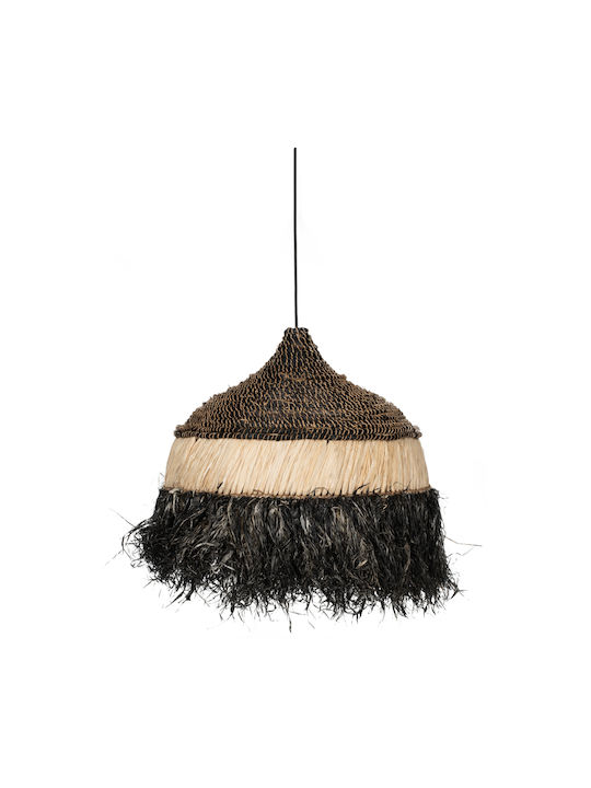 HomeMarkt Black Boho Ceiling Light with Rope for E27 Socket 50x50cm