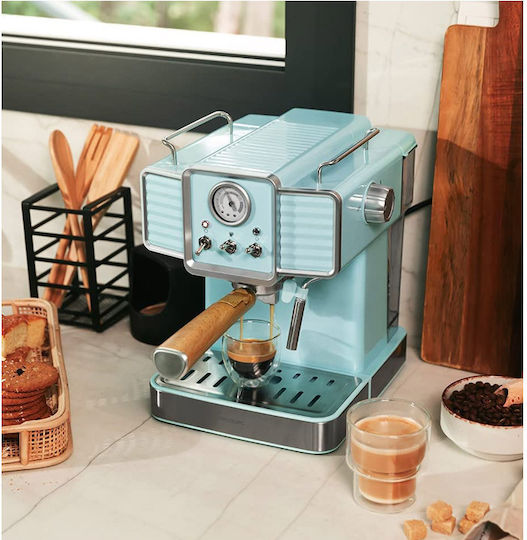 Power Espresso 20 Tradizionale Espresso Coffee Machine 1350W Pressure 20bar Light Blue 01628
