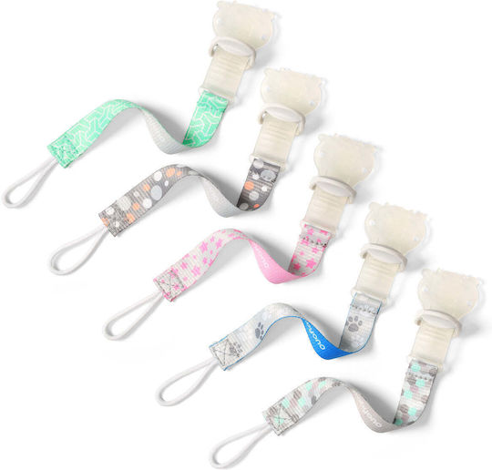 Babyono Panglică Accesorii Suzete Clip din Țesătură Stele Roz
