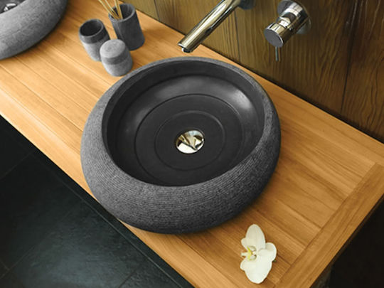 Bati Bali Nadia Countertop Sink Stone 45x45x13cm Black