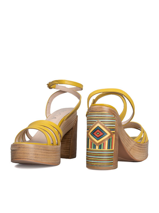 Leather Sandals Yellow