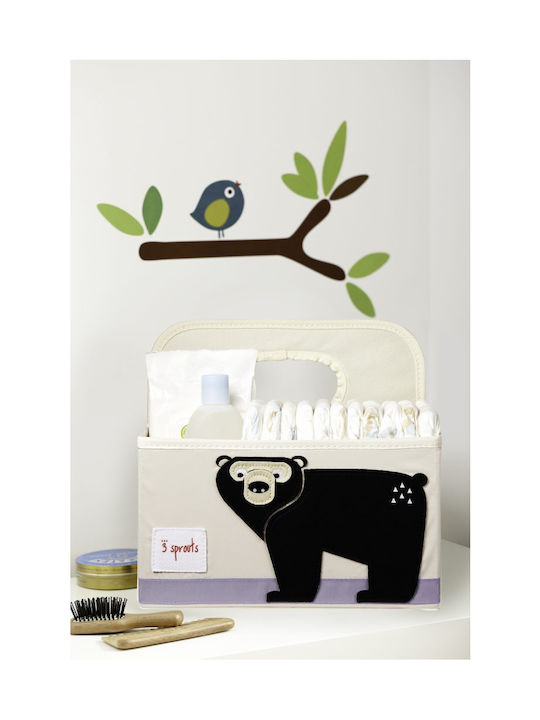 3 Sprouts Бебешка Кошница За Козметика Bear Черна
