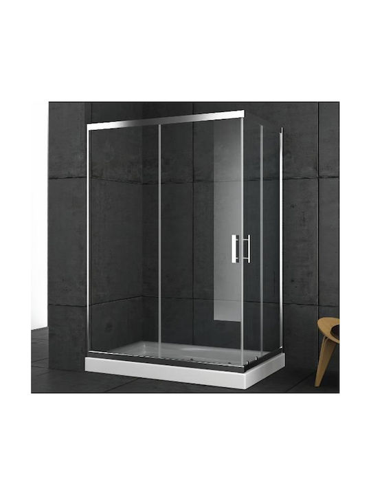 Orabella Stardust Easy Fix Kabine für Dusche mit Schieben Tür 86.5-89x110x190cm Klarglas Chrom