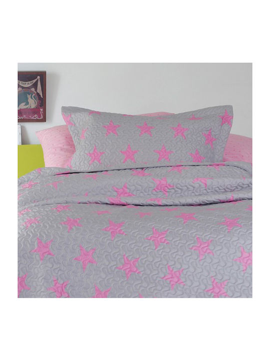Melinen Star Σετ Παιδικές Μαξιλαροθήκες 50x70εκ. Pink - Grey