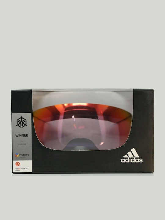 adidas Progressor C Μάσκα Σκι & Snowboard Ενηλίκων Μαύρη με Φακό σε Κόκκινο Χρώμα