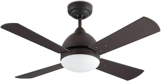 Forlight Borneo Ventilator De Tavan 106cm Cu Lentile De Mărire Maro / Argintiu