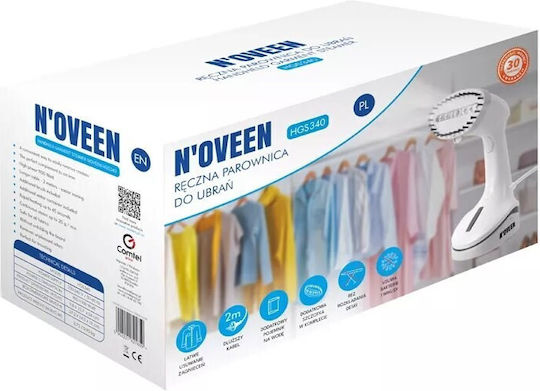 N'Oveen Ατμοκαθαριστής Ρούχων Χειρός 1100W με Δοχείο 260ml Λευκός