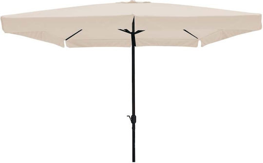 Umbrelă Profesională Pătrată Metalică Bej 3x3xÎ2.6m