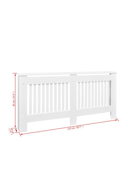 vidaXL Husă Pentru Radiator Din MDF Alb 172x19x81cm