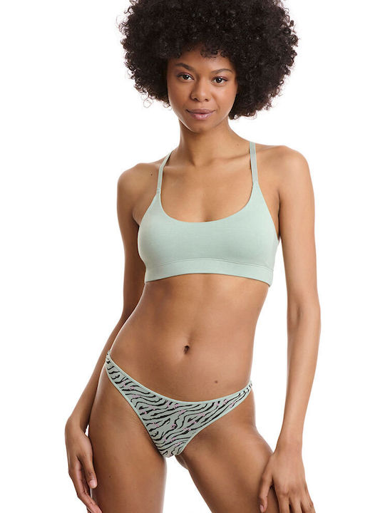 Bamboo Women's String 2Pack Black/Mint