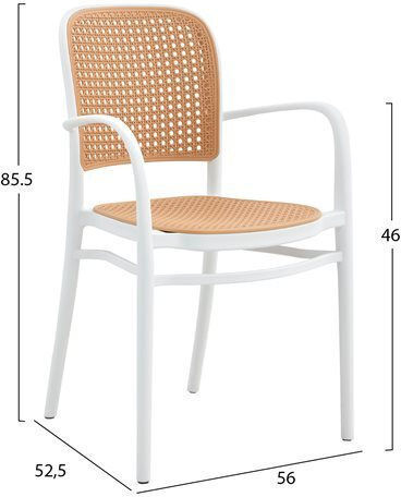 Scaun de exterior Polipropilenă Alb 56x52.5x85.5cm