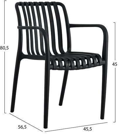 Scaun de exterior Polipropilenă Negru 45.5x56.5x80.5cm