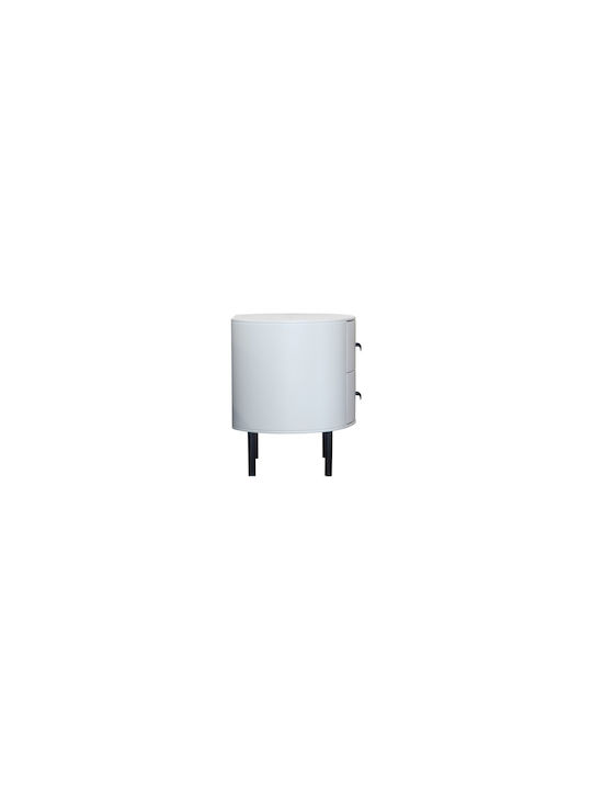 Κομοδίνο Conti Ξύλινο Λευκό 60x50x53cm