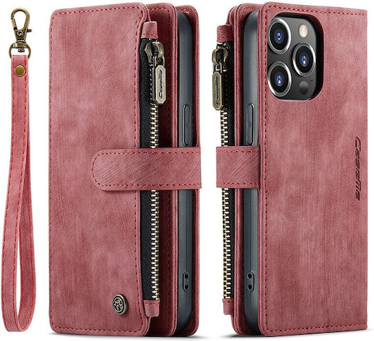 Caseme C30 Wallet Synthetic Leather Red (iPhone 14 Pro)