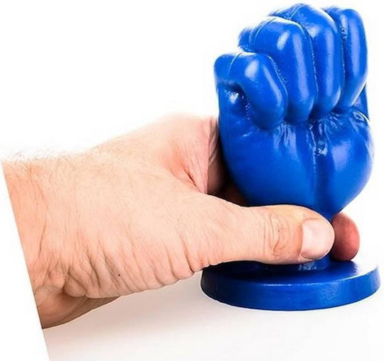 All Black All Blue Fist Dildo With Suction Cup Blue 13cm