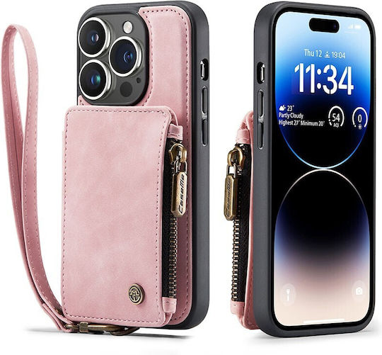 Caseme C20 Back Cover Πλαστικό με Υποδοχή για Κάρτες Ροζ (iPhone 14 Pro)